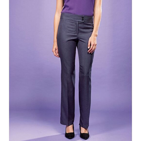 Premier Iris Women's Straight Leg Formal Trouser / Workwear / Black Heather - Picture 4 of 4